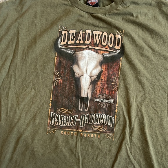 harley davidson south dakota green tee shirt - Picture 2 of 5